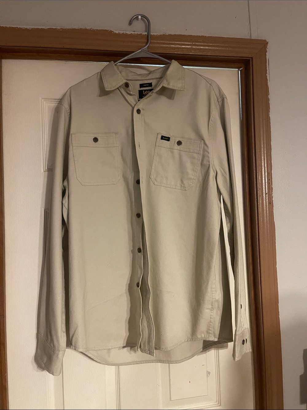 Lee Light Beige Work Shirt with Chest Pockets